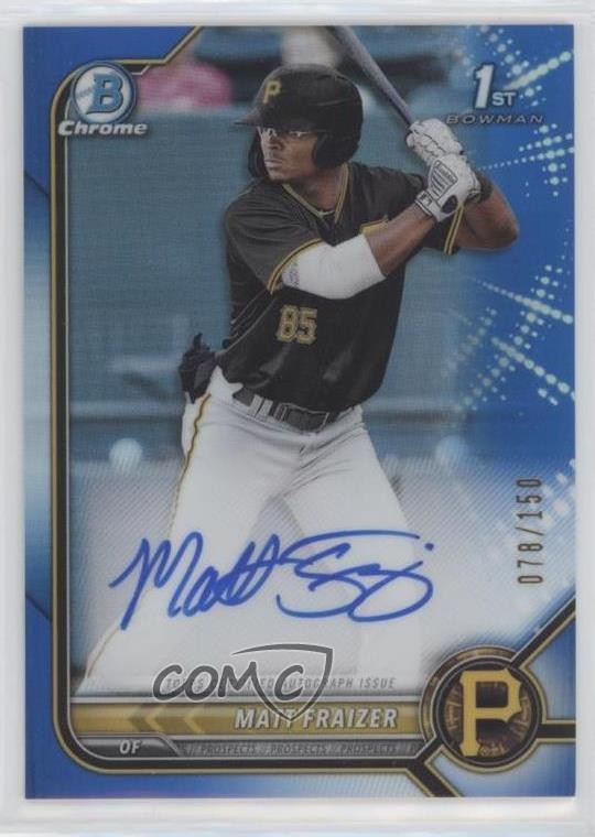 2022 Bowman Chrome Prospect Blue Refractor 78/150 Matt Fraizer #CPA-MF Auto 1u6