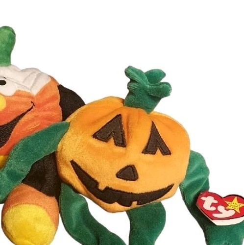 Ty Halloween Jack O Lanterna Zucca Porter Candy Corn Peluche Peluche Decorazione - Foto 3 di 5