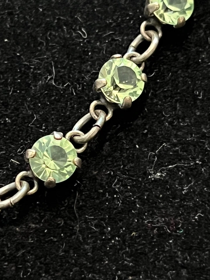 Catherine Popesco La Vie Parisienne Sterling Plated 12 Green Gemstone Bracelet - Image 3 of 4