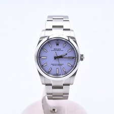 Rolex Oyster Perpetual 34 124200 Lavender Dial Steel Watch Box & Papers Mint