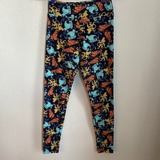 Lularoe Leggings One Size Aladdin Disney Genie Abu Rajah Navy Background