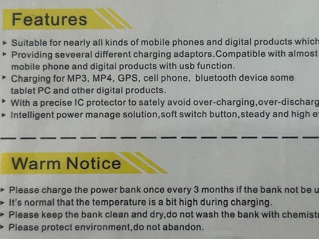 10,000mAh Power Bank Portable Charger for Phones