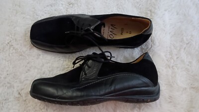 Vivo Concepts Solidus ''Gina'' Leather Lace Up Women 4.5 Comfort Shoes Black