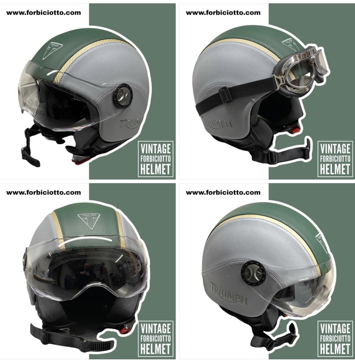 Casco vintage Personalizzato Triumph In Eco Pelle Scrambler