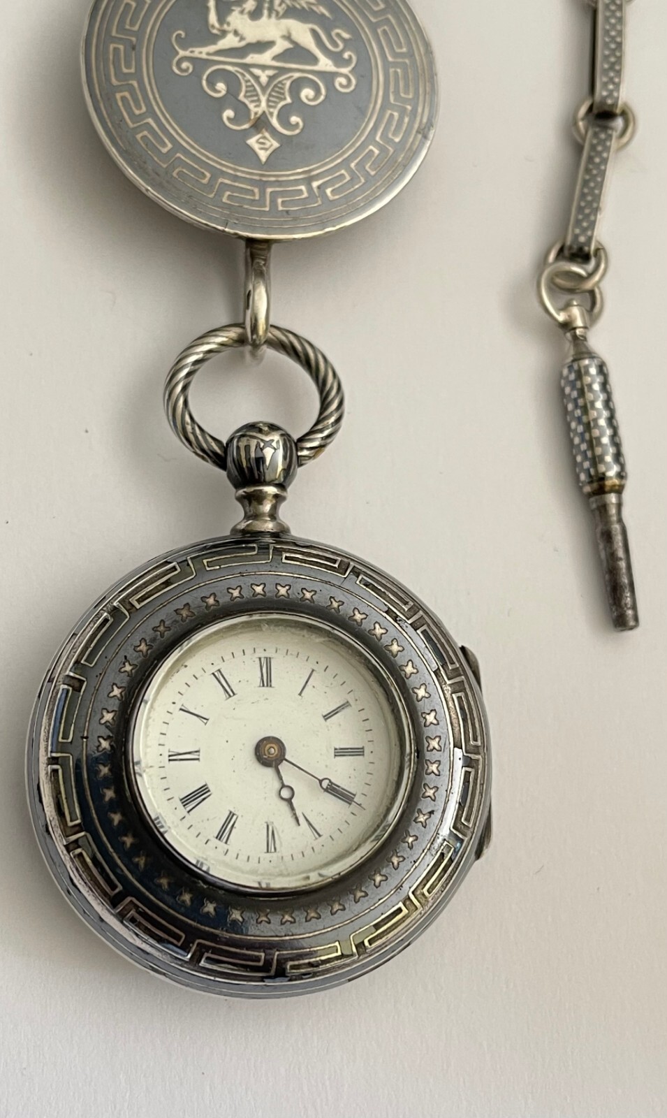 Antique Pocket Watch Solid Silver & Enamel Full S… - image 22