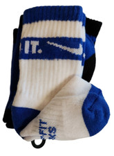 Nike Socks 3 Pack Cushioned Dri-Fit Kids XXS Crew Sock 4-5 Shoe 7C-10-C Blue
