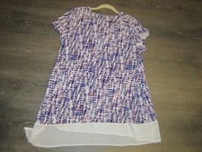 Karen Kane Join the conversation sheer hemmed top multicolored  XL NEW