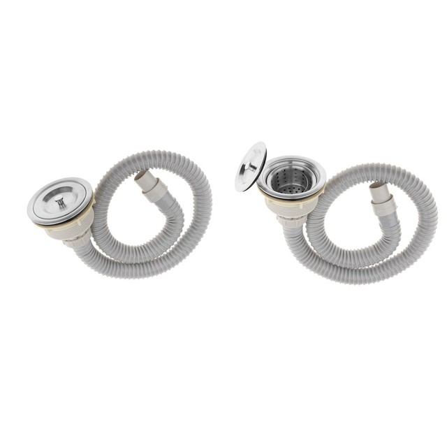 2x Salon Hair Strainer Deep Waste Basket Sink with Drainage Pipe Drain