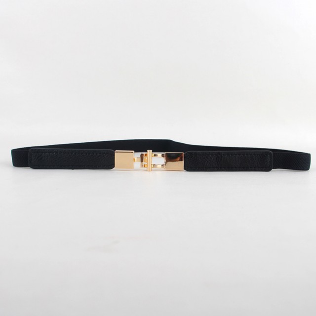 Ladies Thin Gold Metal Clasp Buckle Elastic Corset Waistband Belt New