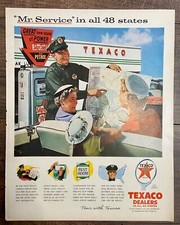 Original Vintage Texaco Ad: Mr. Service in all 48 States, Saturday Evening Post