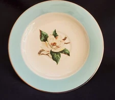 2 Homer  Laughlin/Lifetime China Co. Semi Vitreous Turquoise Magnolia Saucers