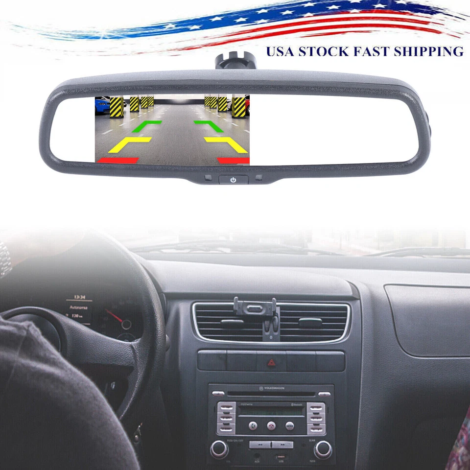 Rear View LCD Mirror Monitor Auto Dimming Anti-glare Rear?View Mirror Monitor Foto 3 de 4