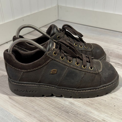 VTG 90s Y2K Skechers Womens Oxford Brown Suede Chunky SN46448 Size 9 Grunge