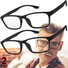 Reading Glasses Mens Womens Reading Glasses 2 PACK Square Frame Readers Unisex