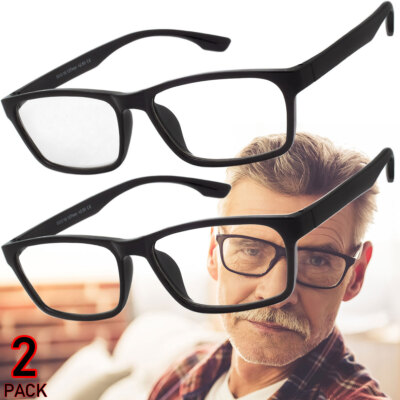 #ad Reading Glasses Mens Womens Reading Glasses 2 PACK Square Frame Readers Unisex $7.99