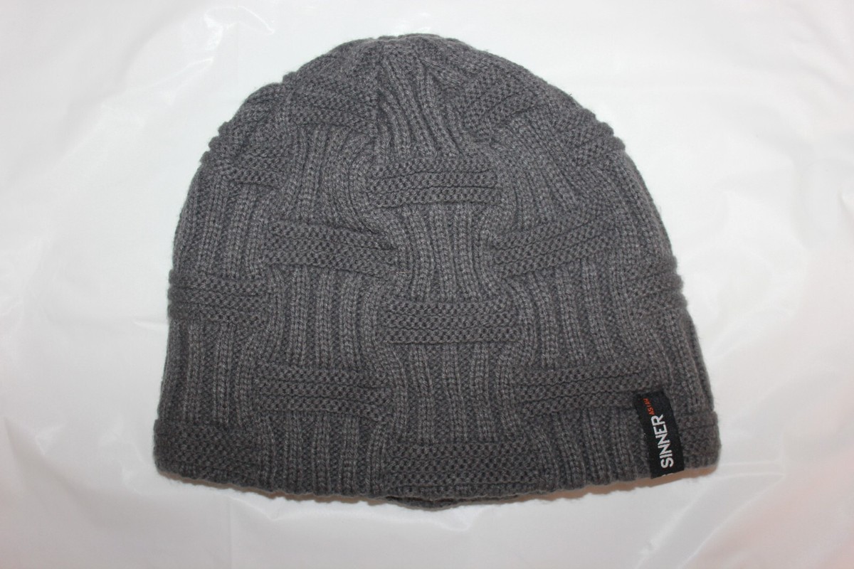 Sinner Grey Knit Lined Beanie Adult OSFM