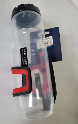 BBB Porte bidon latéral rouge / noir avec bidon transparent réf BBC-40 - Photo 1/3