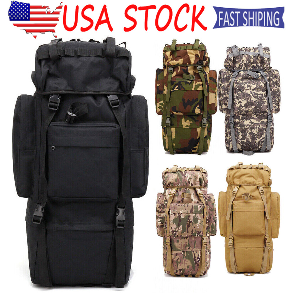 65L Travel Bag Military Tactical Backpack Rucksack for Camping