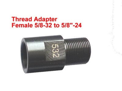 Thread Adapter / Conver from 5/8''-32 to 5/8'' - 24 Male for 9, 10mm, .40 ACP, 532
