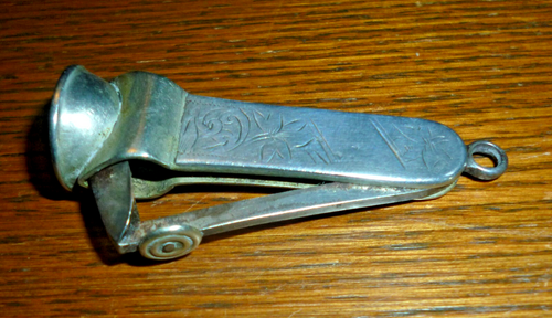Brightly Cut Silver Cigar Cutter, Probably American and Early 20th Century - Picture 17 of 21