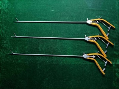 Laparoscopic SS  Needle Holders Tenaculum Forceps S/A Gold Handle Instruments