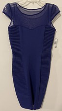 Rampage Womens Medium Purple Bodycon Ribbed Knee Length Stretchy Dress NWT! M552