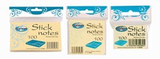 Pack of 200 Yellow Sheets Stick Notes - Three Sizes to Choose