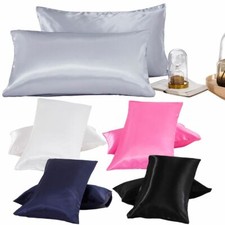 1pc Satin Silk Pillowcase Pillow Case Cover Standard King Queen Cushion Cover