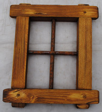 Finestra in legno con grata in ferro battuto -Wood-Legno-bricolage-F-