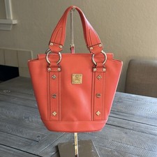  MCM PINK SALMON SMALL HANDBAG EUC 
