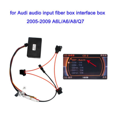 AUX Audio Decoder Fiber Optic Box For Audi A6 A6L A8 A8L Q7 2005-09 2GMMI System