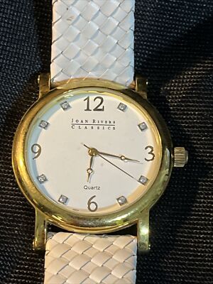 WORKING JOAN RIVERS CLASSIC LARGE QUARTZ WATCH W/WHITE  display picture 2