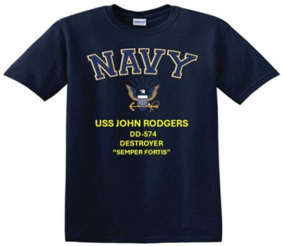 USS JOHN RODGERS  DD-574 * DESTROYER*EAGLE SHIRT* NAVY OFFICIALLY LICENSED