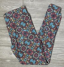 NEW Vintage Lularoe TC Tall  Curvy Leggings Multicolored Abstract Stained Glass