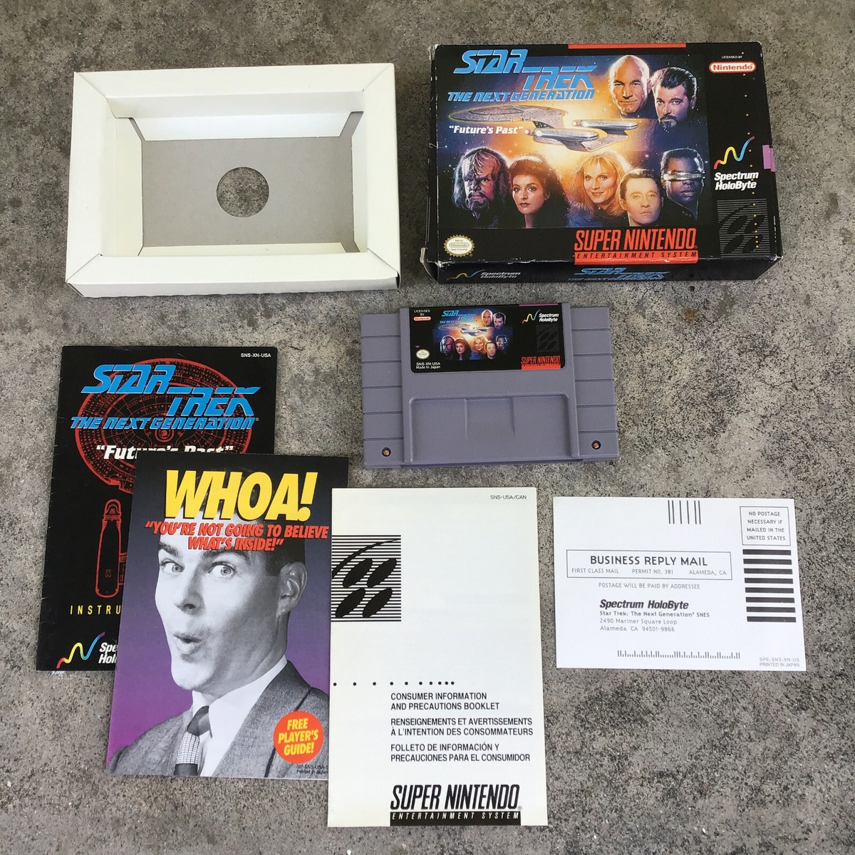Star Trek Next Generation Future's Past Super Nintendo SNES CIB