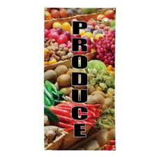 Vertical Vinyl Banner Multiple Sizes Produce Weatherproof Industrial Yard Signs