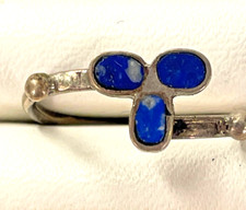 Sterling Silver Vintage Southwestern Real Lapis Lazuli Ring Size 4