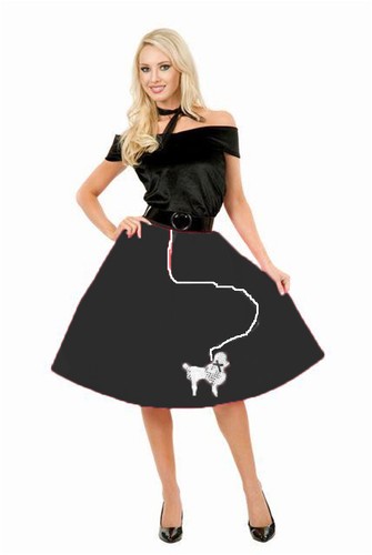 "JUPE CANICHE NOIRE" ADULTE XS COSTUME HALLOWEEN - Photo 1 sur 1