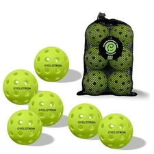  6-Pack Premium Pickleball Balls - USAP Approved, 40 Holes Outdoor/Indoor green