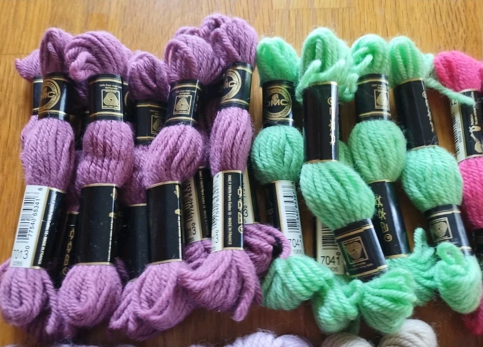 Lot of 59 DMC Laine Colbert Tapestry Yarn--9  Different Colors 100% Virgin Wool - Image 2 of 4