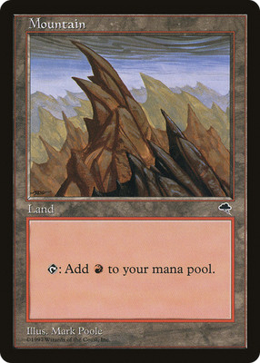 Mountain (Left) #346 (MP) Tempest TMP Magic MTG