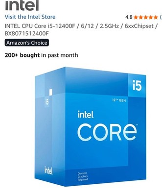 Intel Core i5-12400 Processor (4.4 GHz, 6 Cores, LGA 1700) Box - BX8071512400