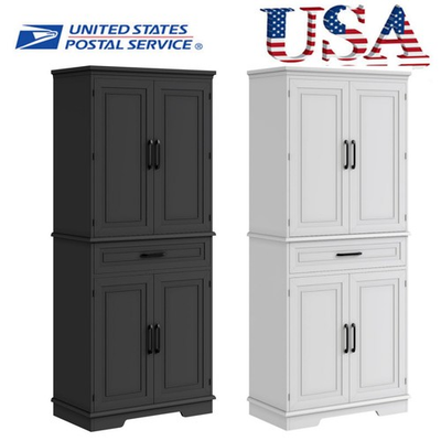 #ad #ad 72” Kitchen Storage Cabinet High Freestanding Tall Cupboard Storage Cabinet USA $202.34