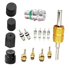 16 PCS Air Conditioning Valve Core Kit, R134A A/C Ducts Pressure Caps and