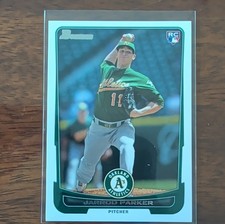 Bowman 2012 Jarrod Parker Rookie #22 Oakland Athletics Baseball Card. rookie card picture