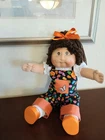 Vtg Cabbage Patch Doll Dark Brown long Ponytail Brown Eyes #2 HM NO POX