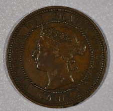 1888 "Victoria" 1-Cent Bronze Coin, Extra Fine