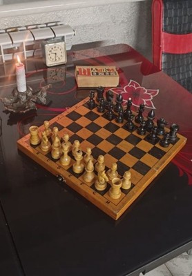 Vintage Wooden Chess Set Soviet USSR (#234)