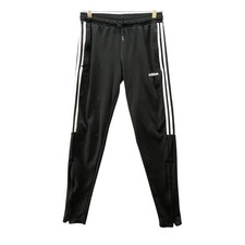 Adidas Sereno 19 Track Pants Womens S Black White Zip Ankle Zip Pocket Stripe