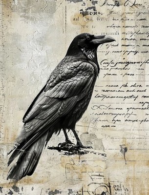 The Raven #3 | A4 Mulberry Rice Paper | Paper for Decoupage | Halloween